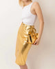Lupe Metallic Pencil Skirt In Gold - thumbnail