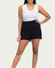 Seamed Scuba Stretch-Crepe Shorts In Black - thumbnail