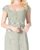 Printed Scoop Neck Henley Dress In Green - thumbnail