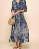 Tie Dye Maxi Dress In Navy/Taupe - thumbnail