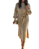 Sweater Midi Dress In Latte - thumbnail