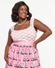 Barbie x Unique Vintage White & Pink Barbie Print Tank Top - thumbnail