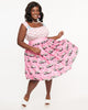 Barbie x Unique Vintage 1970s Pink Barbie Bus Gellar Swing Skirt - thumbnail