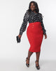 Unique Vintage 1950s Red Sailor High Waist Sierra Pencil Skirt - thumbnail