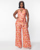 Smak Parlour Orange Psychedelic Paisley Glamour Goddess Jumpsuit - thumbnail
