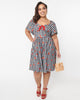 Unique Vintage 1950s Curve Black & White Chili Pepper Gingham Swing Dress - thumbnail