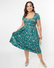 Unique Vintage 1950s Green Birdhouse Twist Front Swing Dress - thumbnail