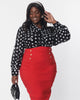 Unique Vintage Black & White Sequin Dot Lena Blouse - thumbnail