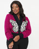 Unique Vintage 1950s Purple Butterfly Sweater Cardigan - thumbnail