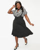 Unique Vintage 1950s Black Suspender Swing Skirt - thumbnail