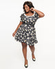 Smak Parlour Black & White Daisy Group Chat Flare Dress - thumbnail