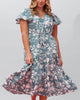 Agata Dress Fit & Flare Floral Tiered Green - thumbnail