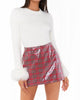 All Night Skort In Red Plaid - thumbnail