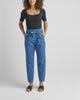 Belted Pleat High Rise Tapered Leg Pant In Blue Nova - thumbnail