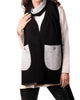 2-Tone Reversible Pocket Shawl In Black/Stone - thumbnail