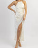Biltmore Satin Shirring Dress In Ivory - thumbnail