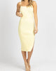 Belted Knit Midi Dress In Lemon - thumbnail