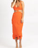 Back Tie Sleeveless Midi Dress In Orange - thumbnail