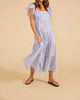 Aries Tiered Midi Dress In Blue/White - thumbnail