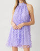 3D Floral Mini Dress In Lavender - thumbnail