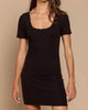 Althea Studded Scoop Neck Bodycon Dress In Black/Brown - thumbnail
