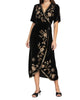 Ally Velvet Wrap Dress In Black - thumbnail