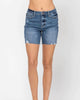 Distressed Hem Shorts In Medium Blue Wash - thumbnail