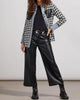 Brooke Hugging Faux Leather Wide Leg Crop Pant In Black - thumbnail