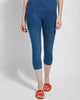 Denim Capri Legging In Mid Wash - thumbnail