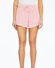 Checkered-Print Woven High-Waisted Short In Pink - thumbnail