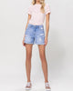 Distressed Boyfriend Rebecca Short With Cuffs In Light Wash - thumbnail