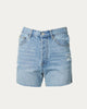 Cutoff High-Rise Denim Short In Light Blue - thumbnail