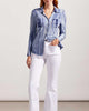 Brooke Patch Pocket Micro Flare Pant In White - thumbnail