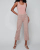 Cropped Pull-On Twill Pants With Hem Tab In Nougat Clair - thumbnail