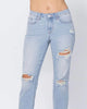 Destroyed Boyfriend Jeans In Super Light Wash - thumbnail