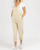Denim Relaxed Pocket Overall In Oatmeal - thumbnail