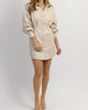 Bowery Faux Leather Mini Dress In Cream - thumbnail