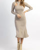 Cutout Knit Midi Dress In Smokey Taupe - thumbnail