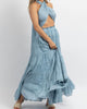 Crossover Tie Tiered Maxi Dress In Azul - thumbnail