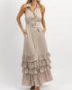 Eleanor Belted Maxi Dress In Beige - thumbnail