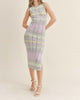 Crochet Knit Dress In Gray, Lavender, Yellow, Blue - thumbnail