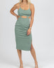 Cutout Detail Midi Dress In Deep Green - thumbnail