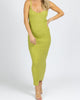 Bright Ribbed Sweater Midi Dress In Green - thumbnail