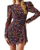 Cindy Dress In Blue Red Ditsy - thumbnail