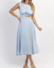 Cutout Linen Midi Dress In Sky Blue - thumbnail