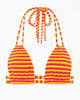 Dopio Double-Strap Triangle Halterneck Bikini Top In Neon Stripe - thumbnail