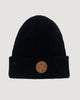 Camping Waffle Knit Cuffed Beanie In Black - thumbnail