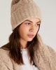 Cable Knit Beanie In Oatmeal Heather - thumbnail