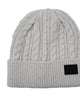 Broadcast Cuff Beanie In White Grey - thumbnail