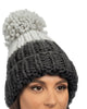 Colorblock Hand Knit Beanie In Charcoal - thumbnail